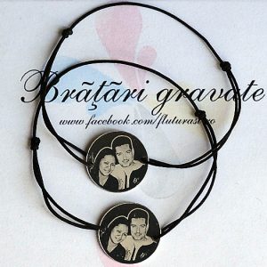 Set bratari personalizate cu poza din argint - Banut 22mm